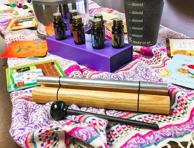 table set up for vision board workshop